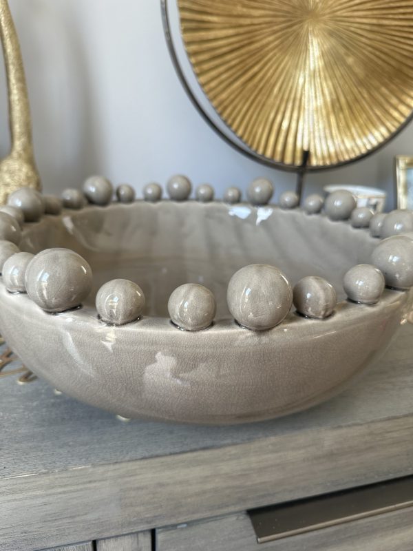 Grey Ceramic Bobble Bowl