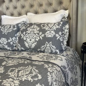 Clara Blue Damask Bedspread