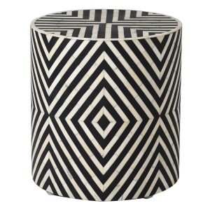 Monotone Linear Bone Inlay Stool