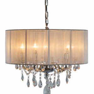 Versailles 5 Branch Chandalier With White Shade