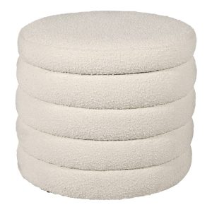 Salcombe Boucle Ribbed Ottoman Stool