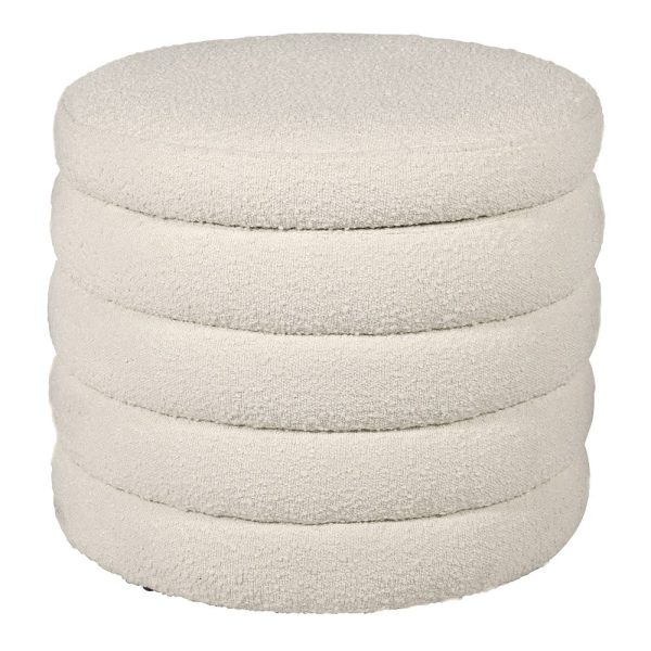Salcombe Boucle Ribbed Ottoman Stool