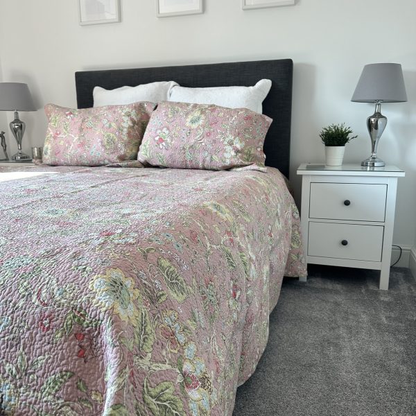 Antoinette Pink Flora Bedspread