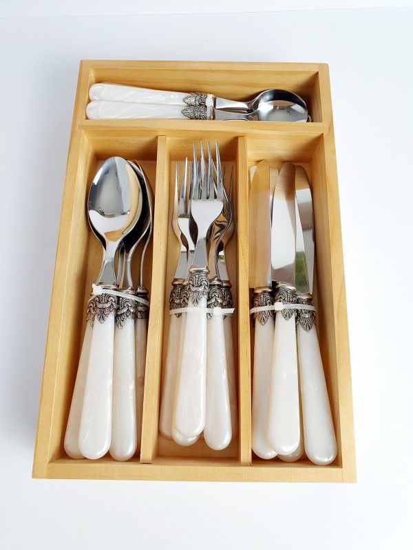 Pearl Handle Royal Clasp 24PC Cutlery Set