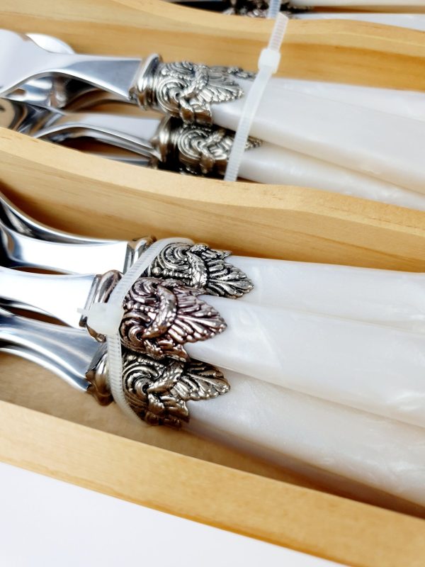 Pearl Handle Royal Clasp 24PC Cutlery Set - Image 3